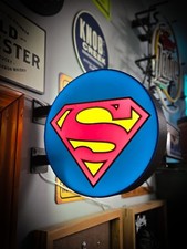 Superman - 13”  Pub Style Dual Side Light Up LED Sign Pub Bar Mancave DC Comics picture