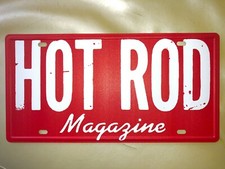 Original Vintage Style Hot Rod Magazine Logo Aluminum Novelty Tag License Plate picture