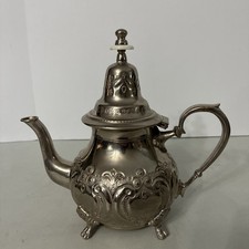 Beautiful Vintage Moroccan Berrad Teapot Tea Pot Marked Stamped Collectible picture