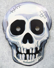 Vintage 1963  Eureka  Universal Pictures  Skull Halloween Mask Die-Cut Punch-Out picture