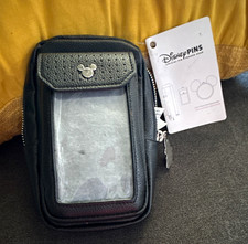 Disney Parks Official Pin Trader Gear Mickey Mouse Crossbody Bag Black NWT picture