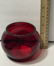 Vintage Red Flare Signal Corp Fostoria Ohio Handlan Caboose RR Lantern Globe picture