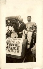 Lansing MI Jack Dempsey T. Watkins Drive In Tire Service Adv c1920s RPPC bhn picture