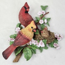 The Bradford Exchange Cozy Cardinals Springtime Wall Decor Sculpture A4679 picture