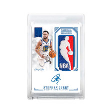 National Treasures Logoman Stephen Curry Autographs Signed Jersey Star Card picture