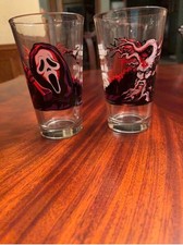 ANGRY  ORCHARD HARD CIDER SCREAM BEER 16 OUNCE HALLOWEEN GLASSES --  LOT OF TWO picture