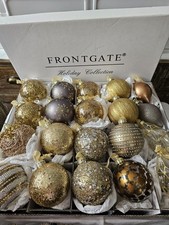20 Piece Luxury Frontgate Holiday Collection Glass Ornaments ~ Excellent Cond. picture