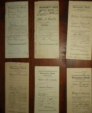 Warranty Deed lot of 6, 1886,1888,2x1894,1905,1920, Illinois picture