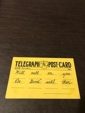 HUMOR - UNPOSTED POSTCARD - TELEGRAPH POST-CARD - WILL CALL ON YOU ..... picture