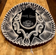 Black Silver Mexican Sombrero Mariachi Hat picture