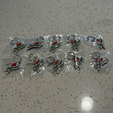Vintage Gatorade Lightning Bolt Logo Metal Keychains Lot of 10 picture