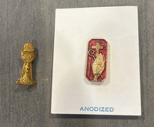 2 Vintage Made in Italy Catholic Pins IHS Chalice Bishop Mitre Crozier picture