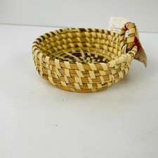Vtg Handmade Small Handled Charleston Sweet Grass Basket 4.75” Catherine Dingle picture