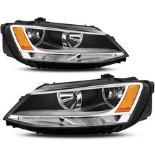 Headlights Assembly for 2011-2018 VW Jetta MK6 Chrome Housing picture