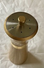Vintage MCM Gold Sparkle Gold Band 2 In 1 Salt Shaker Pepper Mill Grinder Retro picture