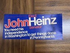 Senator John Heinz Cardstock Rally Sign | Election Memrobillia picture