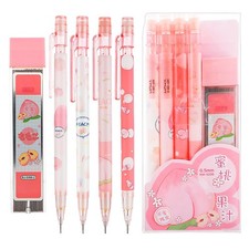 Cute Mechanical Pencil Set Include 4 Pcs 0.5Mm Kawaii Mechanical and 100 Pcs Pe picture