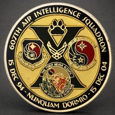 607th Air Intelligence Squadron Osan AB Korea 10th Anniversary Challenge Coin picture