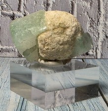 Vibrant Green Fluorite on Limestone & Calcite – High-Quality Display Specimen picture