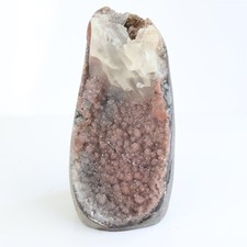 Pink Amethyst Geode with Calcite Inclusion | Botryoidal Brazilian Crystal picture