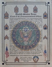 MC-NICE: ARMY Creed of the NCO ALL UNITS PERSONALIZED picture