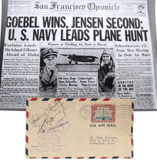 Arthur Goebel, William Davis Won 1927 Dole Race Signed Cover Autographs ''Rare'' picture