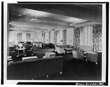 Photo:1940s Modern Lounge Interior Armchairs Drapes Mid-Century Decor picture