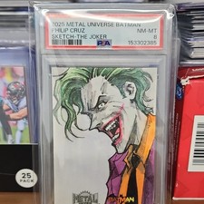 2025 Metal Universe Batman Joker 1/1 Sketch Card By Philip Cruz picture