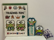 VINTAGE SANRIO KEROPPI FROG TRACING FUN BANDAIDS & KEYCHAIN NEW OLD STOCK RARE picture