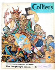 1943 WW2 Collier's Magazine Feb 27 Arthur Szyk German World War cover 2/27/43 picture