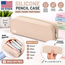 Silicone Pencil Case,Pen Pouch Pencil Bag for Women, Makeup Pouch Storage Gift picture