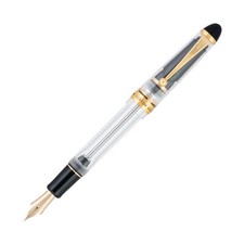 Pilot Custom 823 Fountain Pen in Clear with Gold Trim - 14K Gold Signature Nib picture