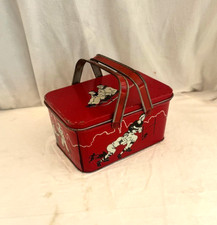 DECOWARE 1930s Sports Childrens Lunch Pail Box With Insert Lithograph Tin VNTG picture