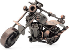 Handmade Metal Motorcycle Figurine, Vintage Motorcycle Decor picture