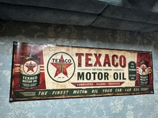 Vintage Texaco Motor Oil Banner 60x20 Gas Oil Garage Decor Retro Texaco Sign picture