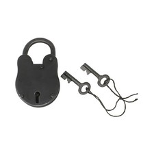 Nautical Cove Antique Solid Iron Lock with Skeleton Keys - Pirate Treasure Lo... picture