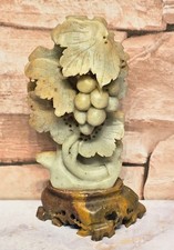 Vintage/Antique Chinese Soapstone Hand Carved Grapes and Leaves. picture