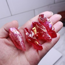 50~100g Red Titanium Rainbow Aura Lemurian Quartz Crystal Reiki Healing Stone picture