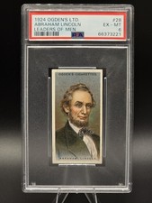 Abraham Lincoln PSA 6 1924 Ogden's Ltd Leaders of Men #28 EX-MT Tobacco Card picture