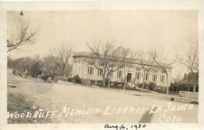 1930 RPPC Woodruff Memorial Library La Junta CO Postcard Kansas City MO Postmark picture