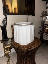 Vintage Antique 1920s-30s Art Deco Milk Glass Skyscraper Pendant Light picture