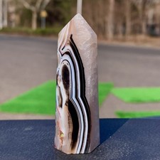 43G Natural striped agate stone mineral column Crystal Mineral tower Specimen picture