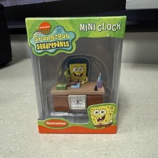 Rare VTG 2003 SpongeBob SquarePants Mini Desk Clock Nickelodeon 