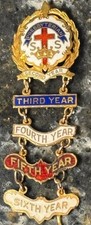 Vintage Presbyterian Sunday School Attendance Pin 2nd-6th Year Gold Filled picture