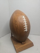 vintage hand-turned wooden football Made N The USA 1984 by Duane Blake #87  6½lb picture
