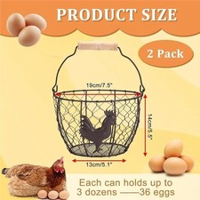 2PCS Rustic Farmhouse Egg Baskets 8