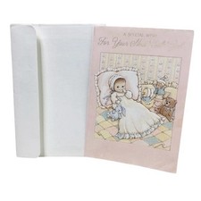 New Baby Announcement Vtg Congrats Newborn Girl Ambassador Card & Envelope picture