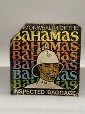 Vintage Commonwealth Of The Bahamas Custom Service Inspected Baggage Sticker picture