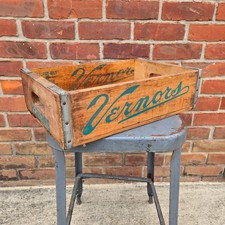Vintage 1965 Vernors Ginger Ale Wooden Beverage Crate Soda Original 1960s Wood picture