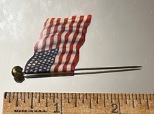 1911 CHARTER JUBILEE PHILLIPSBURG NEW JERSEY Celluloid American Flag Stick Pin picture